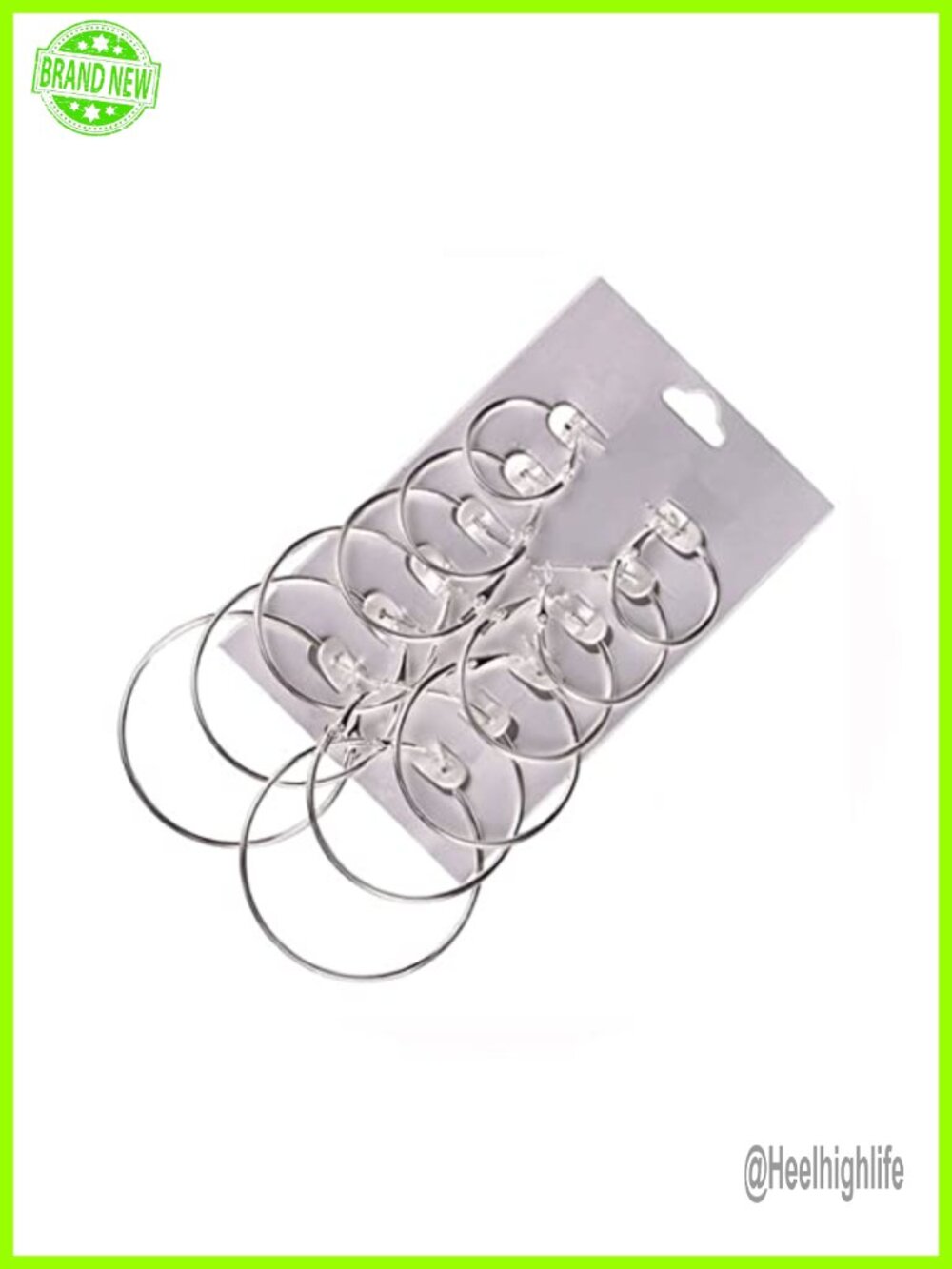 6 Pair Hoop Earring Set Stainless Steel Stud Silver Tone Women Jewelry